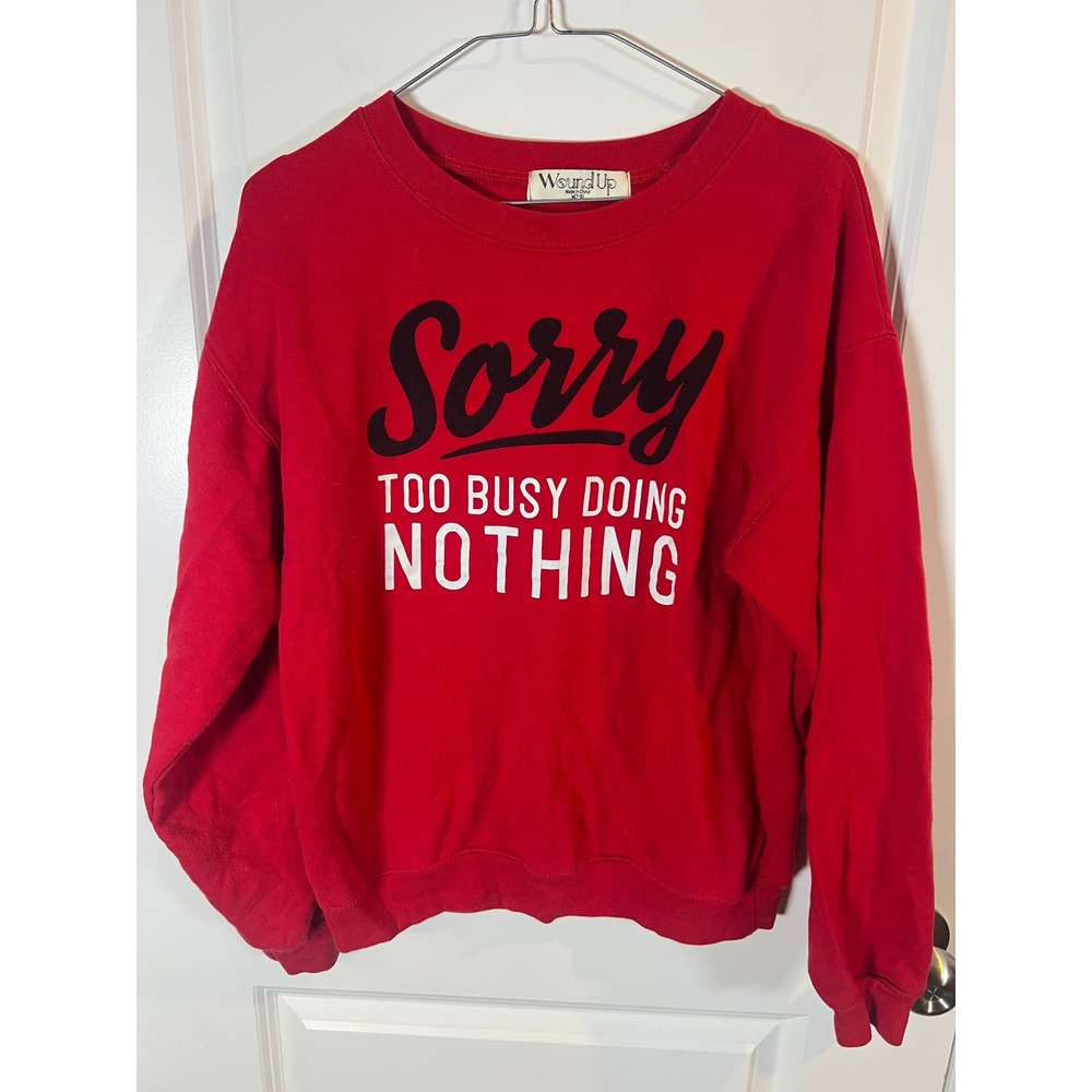 Wound Up Womens Sweatshirt Graphic Print Red Medium 7-9